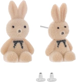 Yellow Chimes Earring For Women dramatic Light Brown Rabbit Shape Soft Cloth Material Small Stud Earrings For Girls and Wo...