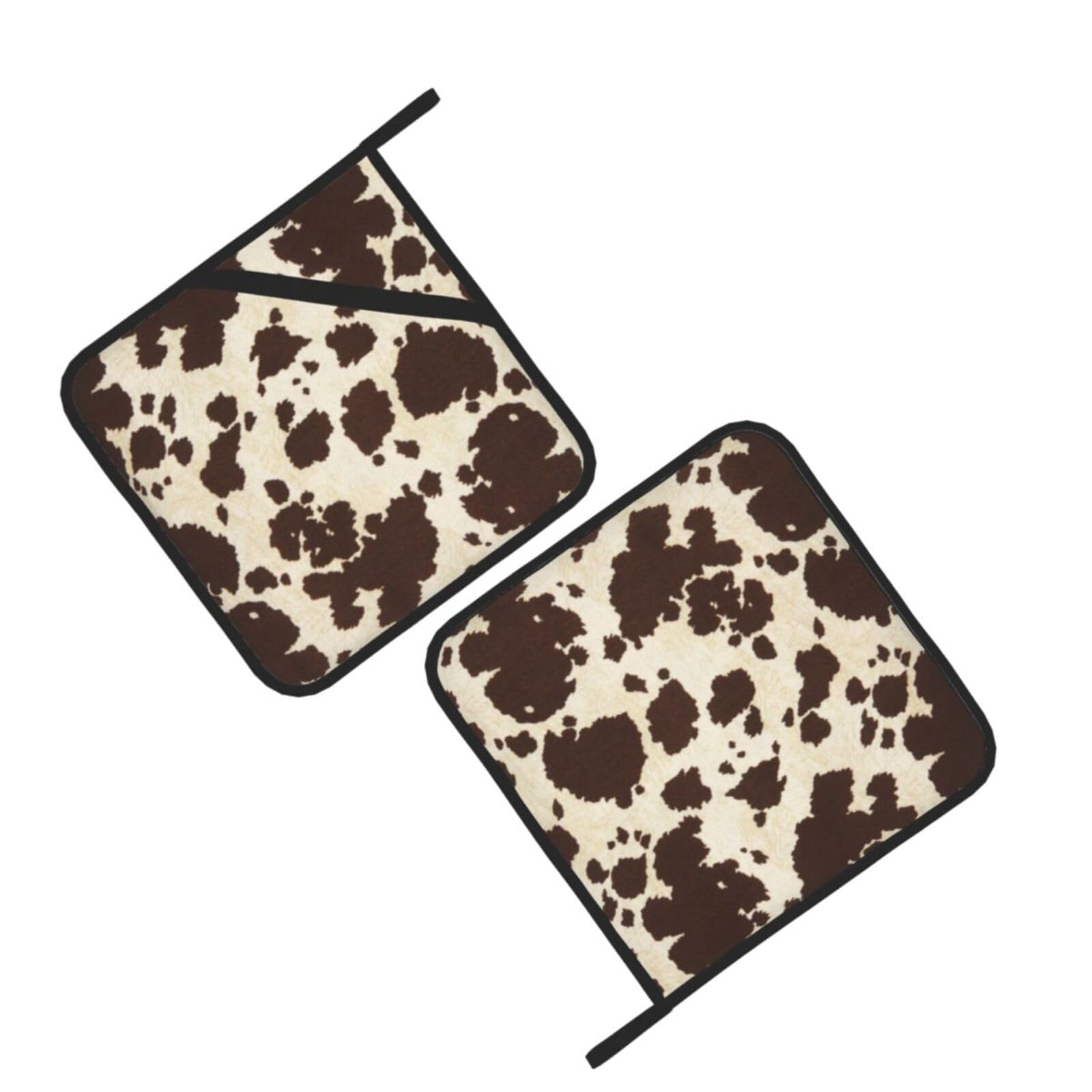 Cow Printed Printed Oven Pot Holders Set of 2 Pcs Heat Resistant Kitchen Microwave Potholders for Cooking Baking Grilling