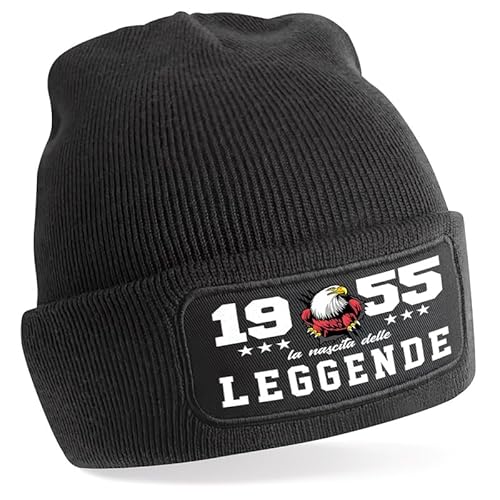 TeeDesign Berretto 70 Anni Regalo Compleanno Nascita delle Leggende Gadget - Regalo Divertente, Cappello in Maglia con Anno Nascita 70 Anni - 1955