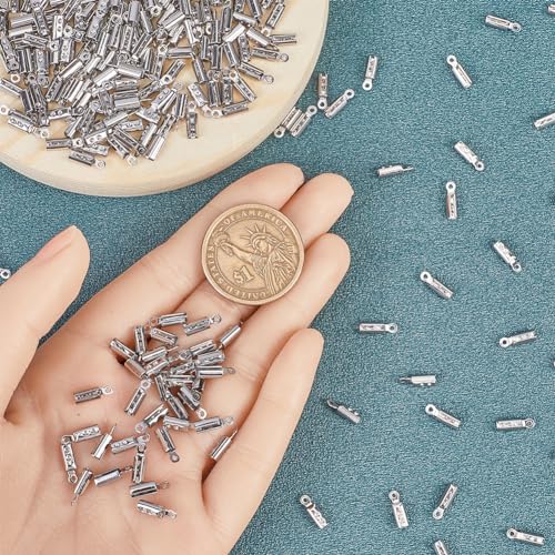 SOFPLATE 1 Box 300Pcs 3mm Fold Over Cord Ends Crimp End Tips Folding End Crimps Fold-over Ends Caps Leather Ribbon jewellery Connector Findings for jewellery Making Supplies DIY Necklace Bracelet - Image 3