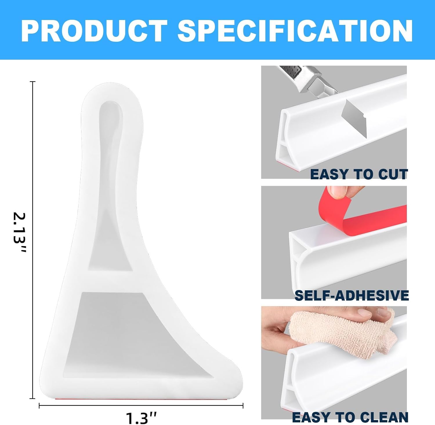 Duzzy 39 Inch Collapsible Shower Threshold Water Dam, Shower Dam Strip Water Stopper, Ideal for Wheelchair Accessible, Suitable for ADA Handicap Showers Bathroom