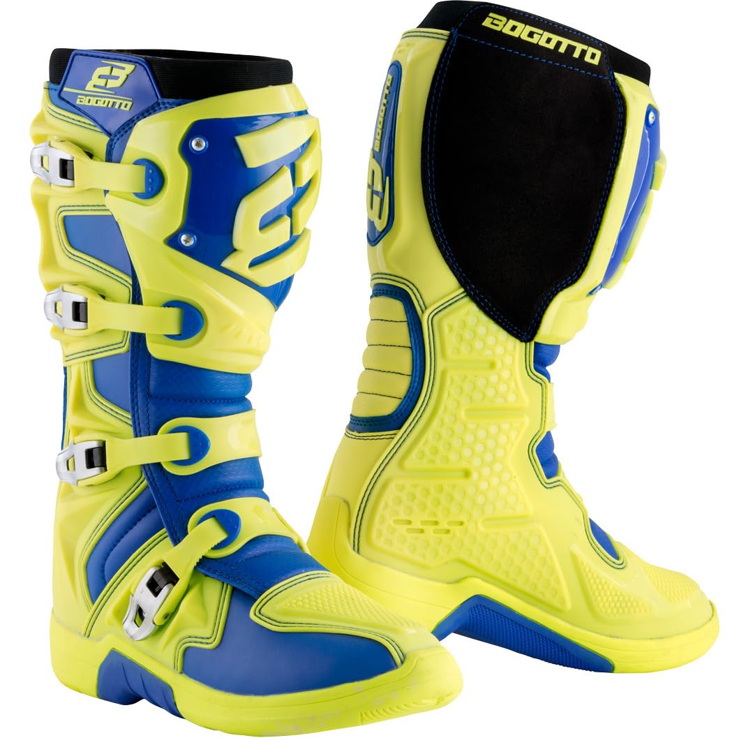 Bogotto MX-6 Motocross Stiefel, blau/gelb, 43 | Motorradschuhe
