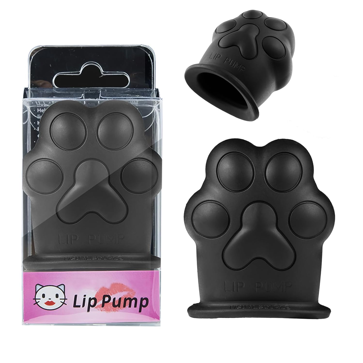Lip Plumper Device Enhancer,Cat’s Paw Cute Shape Lip Plumper Device Lip Filler Beauty Pump,Soft Silicone Cute Shape Natural Pout Mouth Tool,Sexy Lip Mouth City Lips Full of Charm Lip (Black Cat)