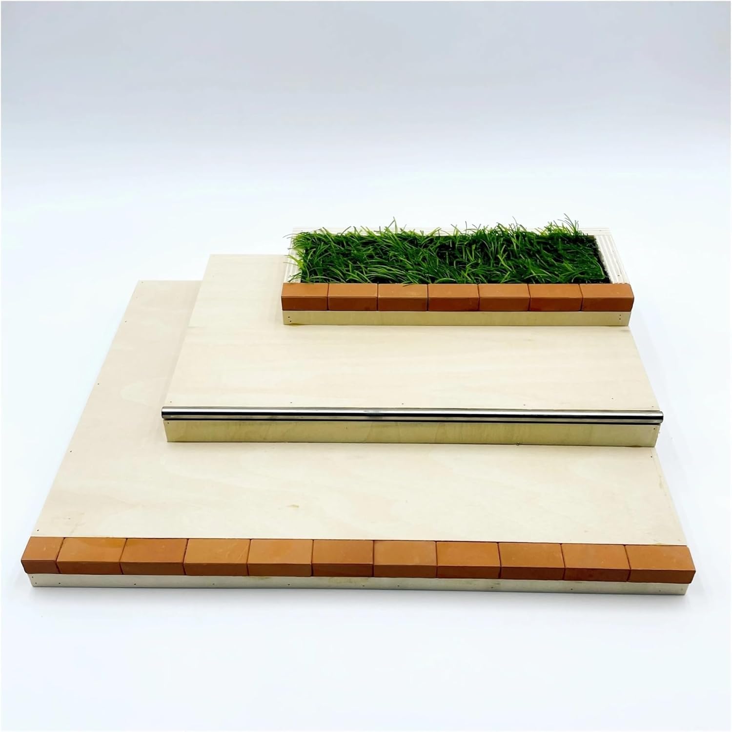 Fingerboard Obstacles Wooden Stairs Brick Metal Rod Artificial Grass Props for Finger Skateboard Park DIY Training Accessories