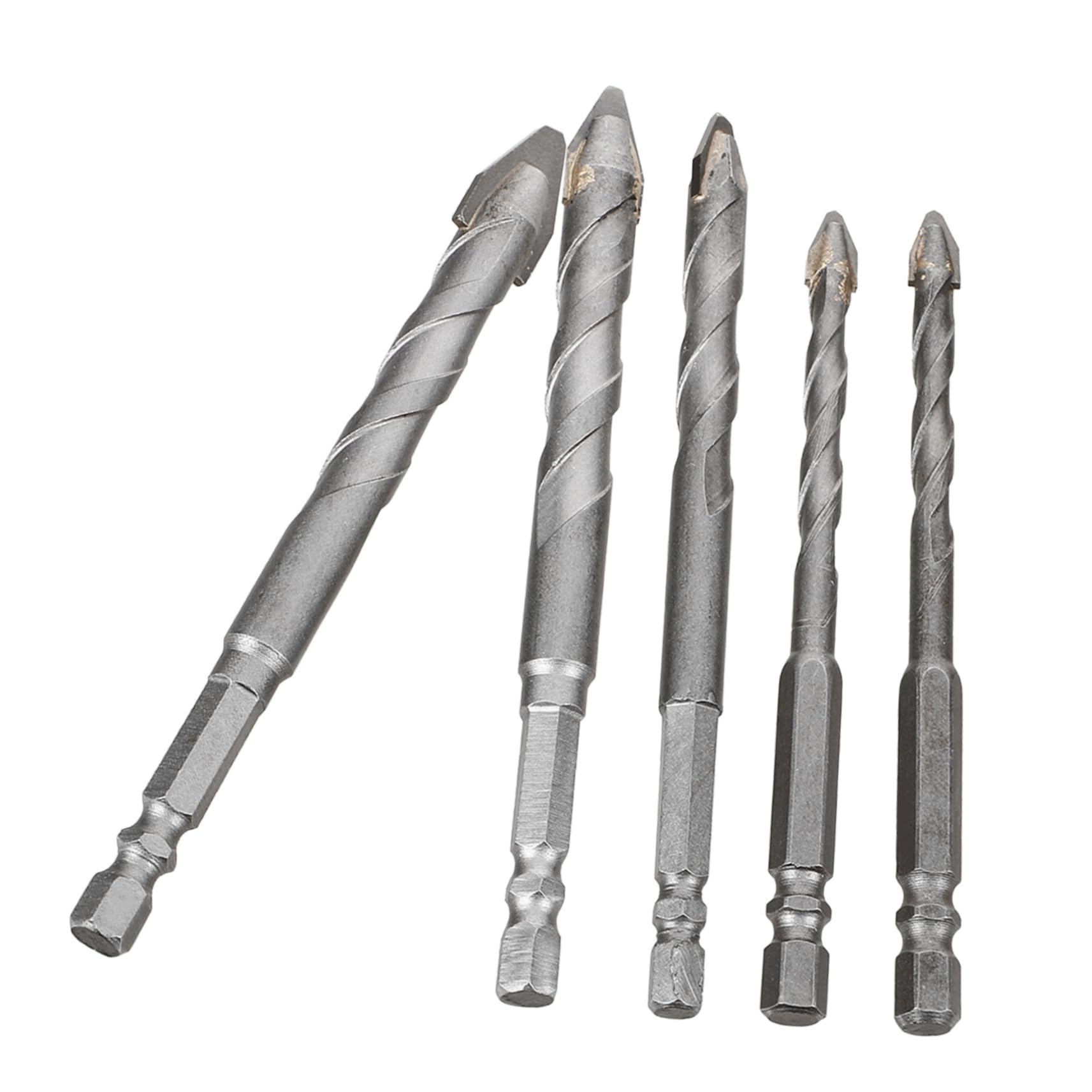 HOLIDYOYO 5pcs Precision Eccentric Drill Bits Set for Concrete Masonry Metal Wall Drilling Triangular Head for Stability