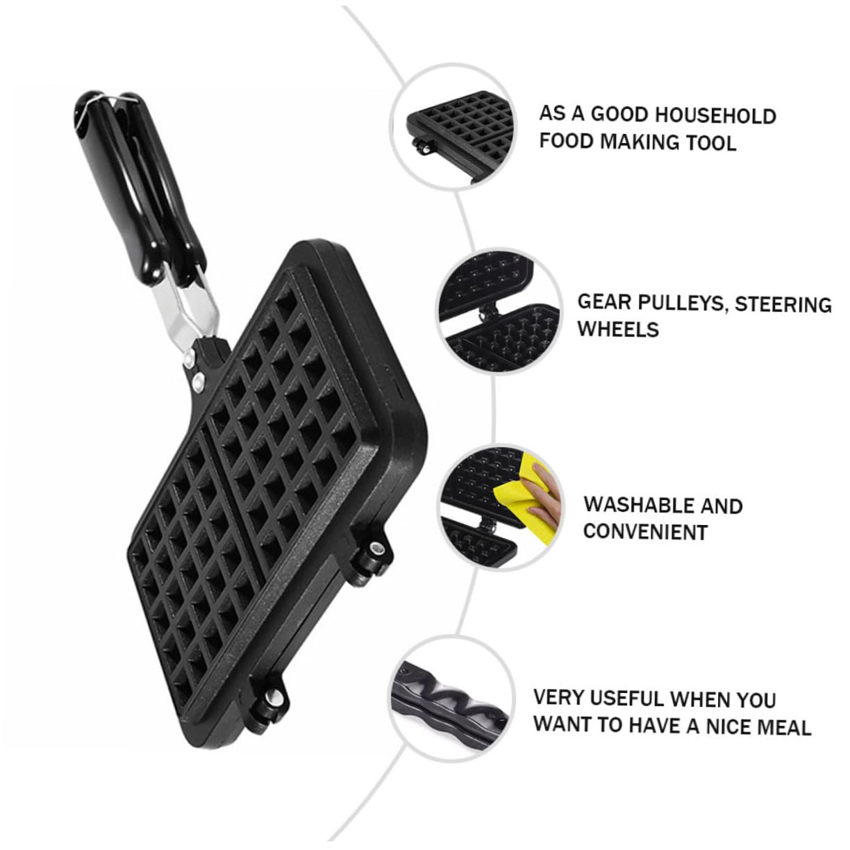 ULTECHNOVO Stampo Per Waffle e Dolci Riutilizzabile in Silicone Alimentare, Utensile Da Forno Ecologico Per Preparazione Fai Da Te in Casa e Pasticceria