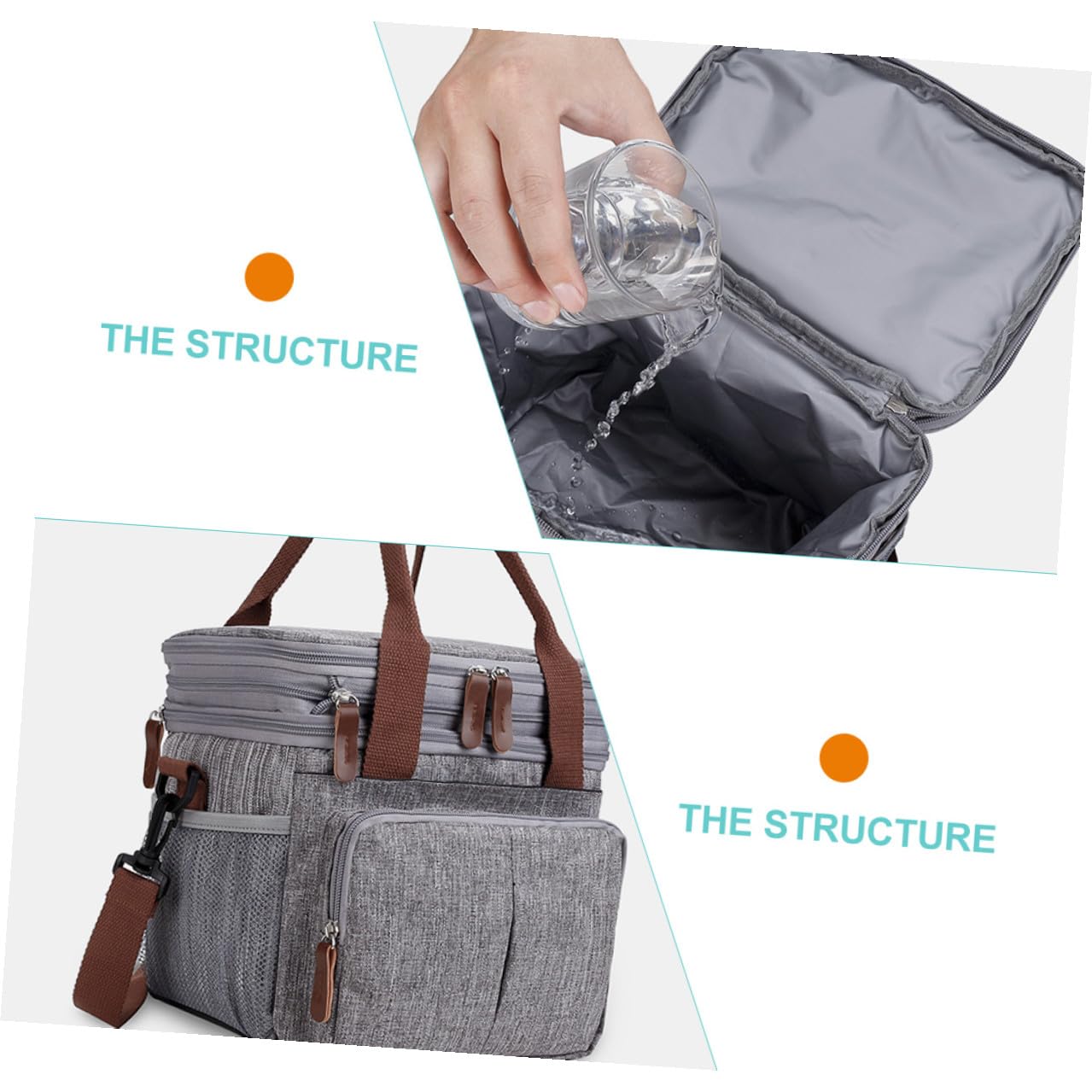 Wärmespeichernde Lunchtasche Tragbar Bento Tasche Lunchbox Tasche Praktisch Strapazierfähig Große Kapazität für Schule Arbeit Picknicks