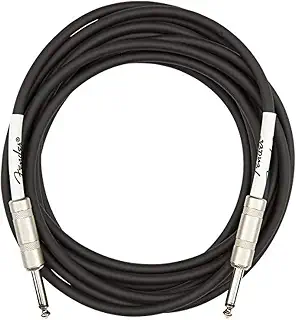 Fender Original Series Instrument Cables (Straight-Straight Angle) for Electric Guitar, Bass Guitar, Electric Mandolin, Pro Audio, 18.6-Foot, Black - 1 Pack