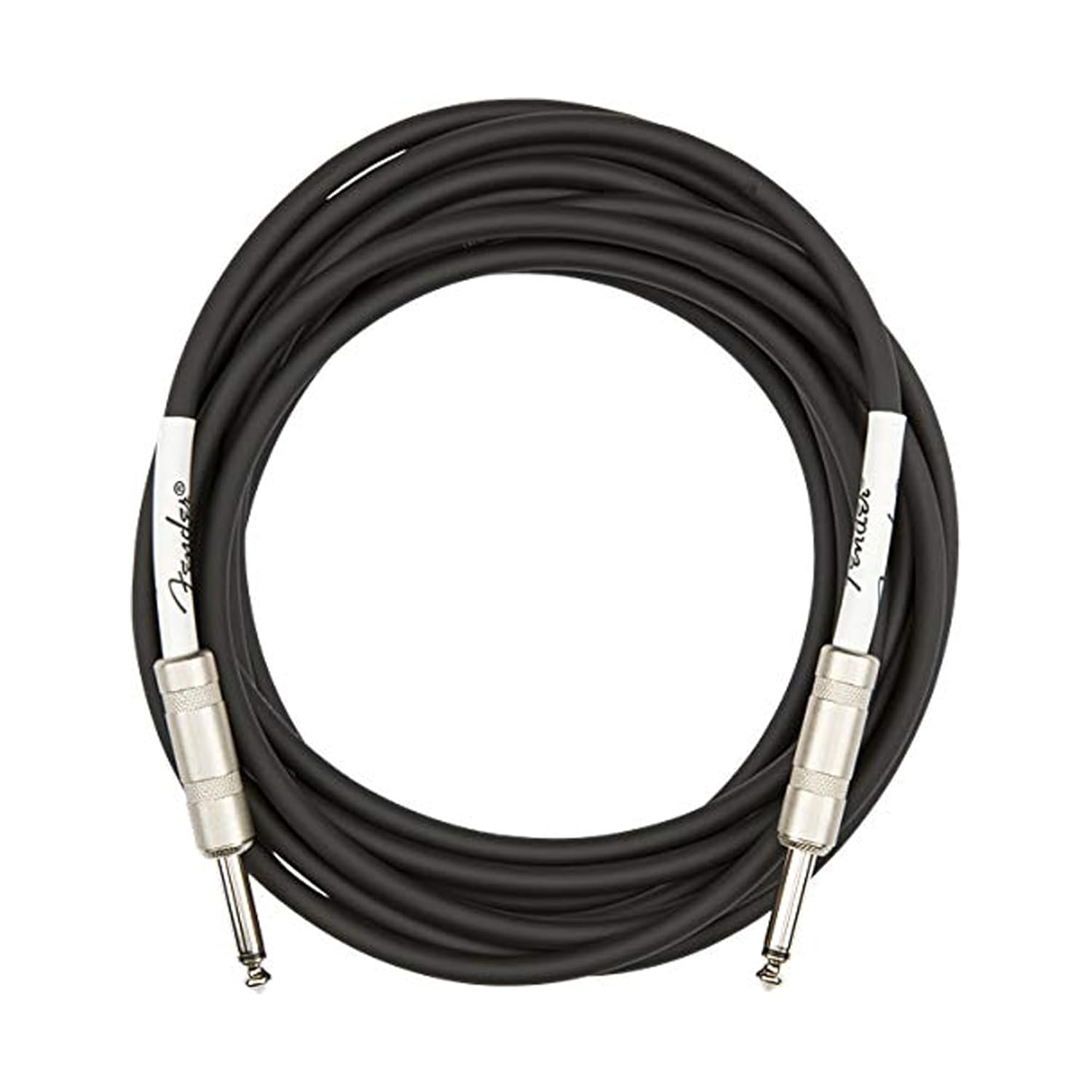 Fender 10-Foot Deluxe Instrument Cable, Straight-Angle, Black Tweed - 1 Pack