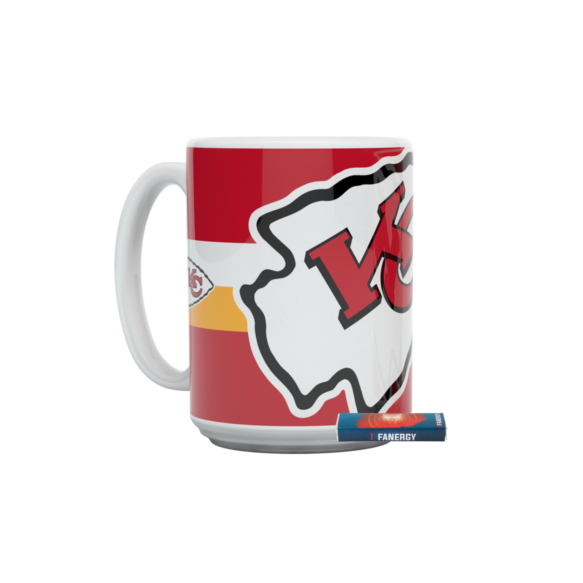 Kansas City Chiefs Tasse aus robustem Keramik NFL Fanartikel + Fanergy Traubenzucker (Triple Logo, 450ml)