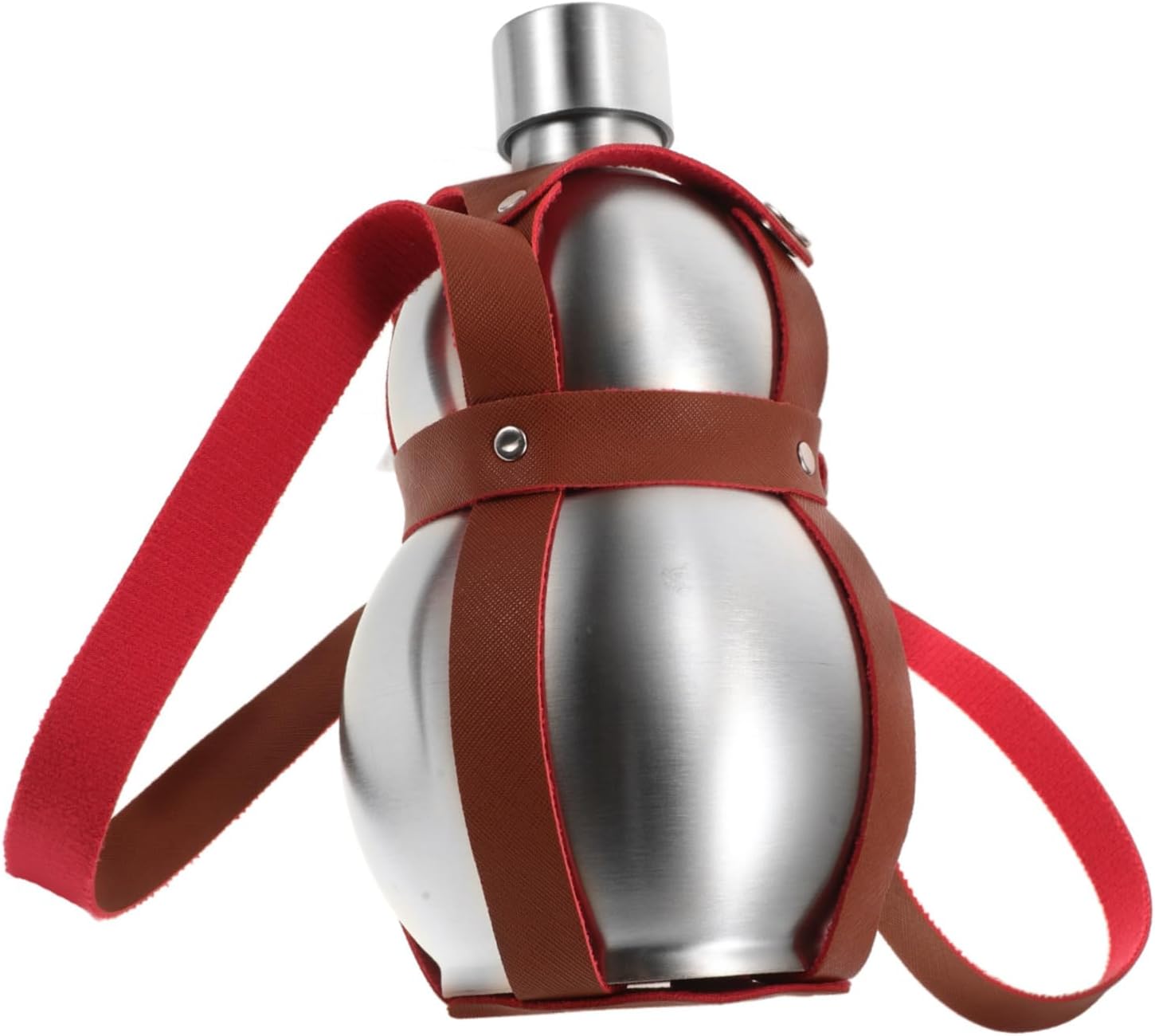 KICHOUSE Stainless Steel Kettle Gourd Style Water Bottle Carafe Camping Kettle Portable Wine Flask Outdoor Sport Water Canteen