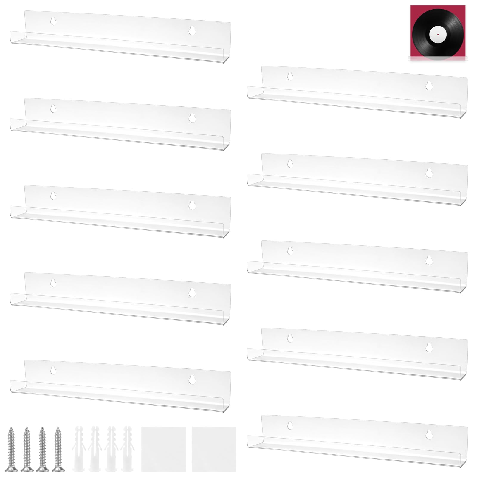 LP houder - 6 stuks - Transparant - Houder voorLP's - LP organizer voo