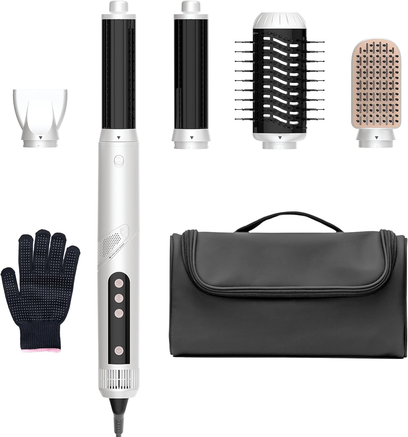 SEMKAP 5 in 1 Hot Air Styler Wrap, High-Speed Hair Dryer Brush with Auto Wrap Curlers, Fast Drying