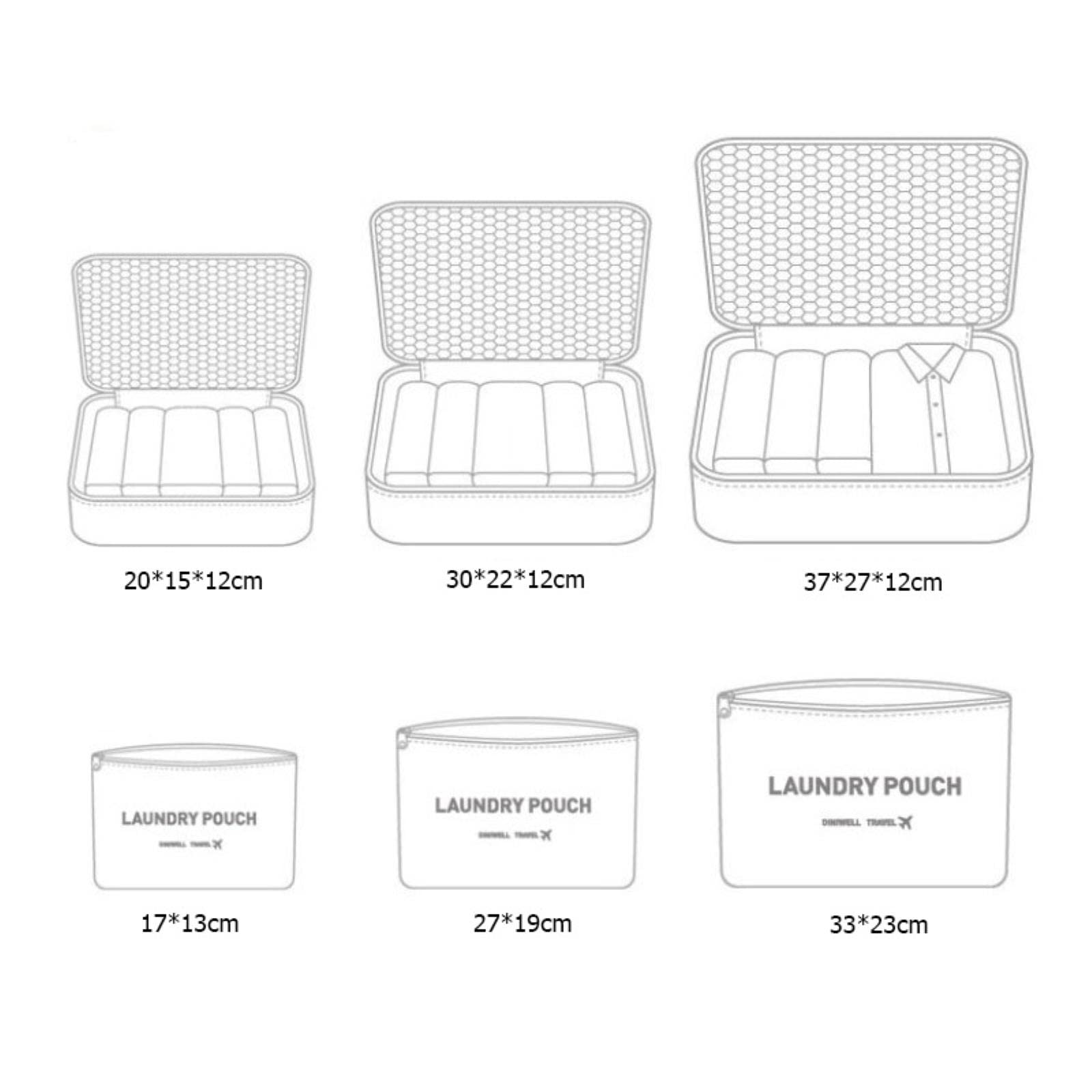 6 szt. Organizator podróży Torby do przechowywania Przenośny organizer do bagażu Wodoodporne ubrania Tidy Bag Walizka Pakowanie Cube Case-Cactus