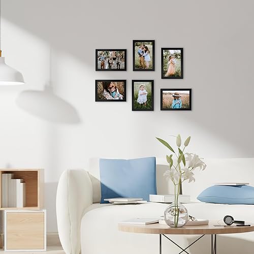 Miniatura 5 de WIFTREY Paquete de 18 portarretratos de 4 x 6 pulgadas, color negro, marcos de fotos de 4 x 6 pulgadas a granel para colgar en la pared o exhibición