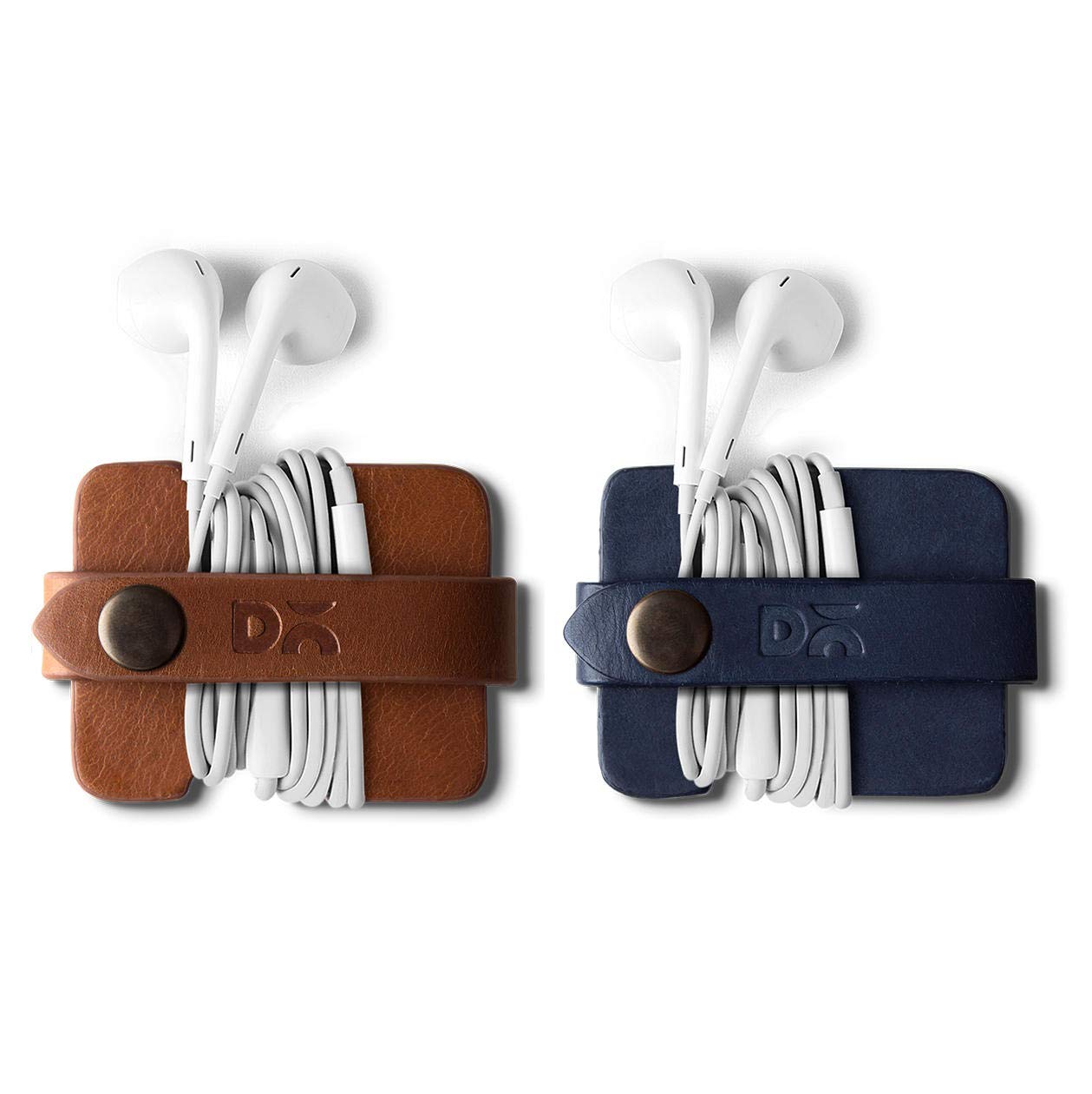 DailyObjects Flake Cable Wrap for Cables/Chords/Wires | Wire Winder, Headphones Holder, Mini Clip Organiser | Made, Dry-Milled Leather | (Blue and Brown) - Set of 2 (B08NYRZ6LL) Amazon Price History, Amazon Price Tracker