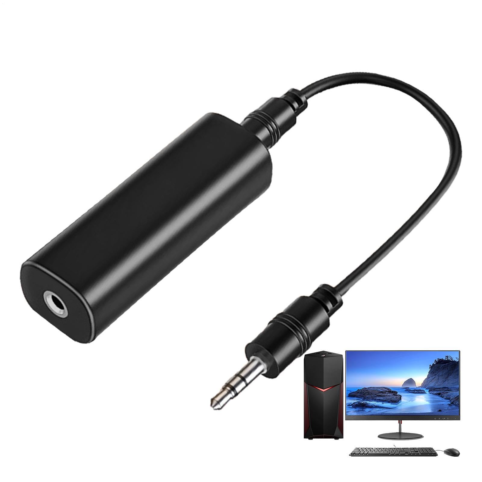 Izolator szumów Ground Loopss, czarny filtr szumów audio, do wszystkich kompaktowych tłumików do samochodów Stereo, domowego audio i systemów głośników, eliminuje układ elektryczny, 2,36 x