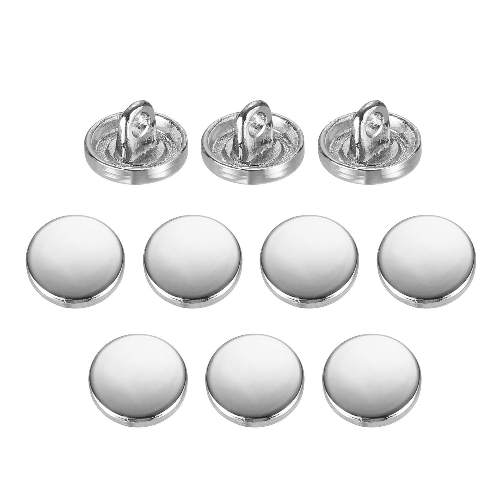HARFINGTON 10mm Metal Flat Buttons - 10 Pack Alloy Sewing Buttons Matte Black For Coats & DIY Crafts - View #13