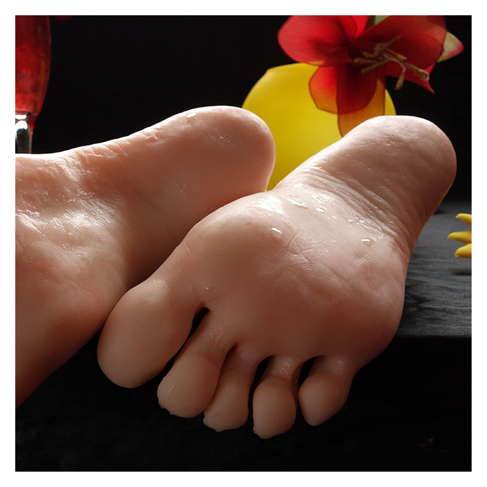 Model stóp Silikonowe Skarpety Fałszywe Paznokci Wyświetlacz Tarsel Bone Kostki Guma Mężczyzna Manekin Manekin Manekin Medyczny(Skin Toes No Bone,One pair of feet)