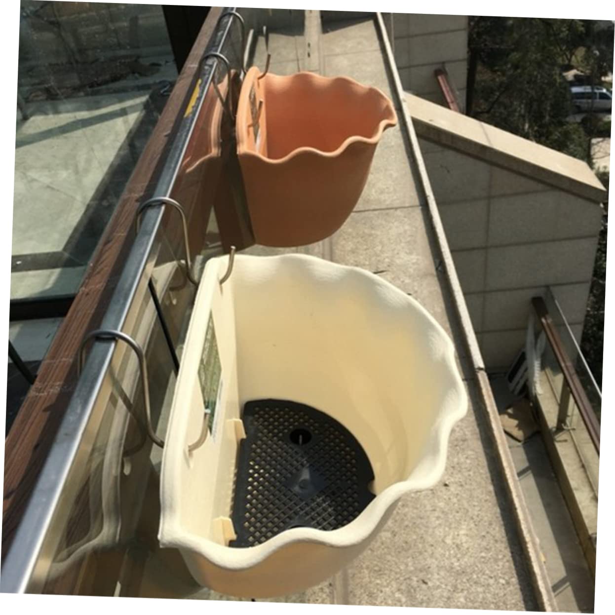 SUPVOX 1 Pc Supporto Per Vasi Da Fiori Da Esterno Fioriere Per Ringhiere Per Balconi Vasi Di Terracotta Appesi Vasi Per Piante Da Fioriere Da Esterno Wall Mount Secchio Sospeso