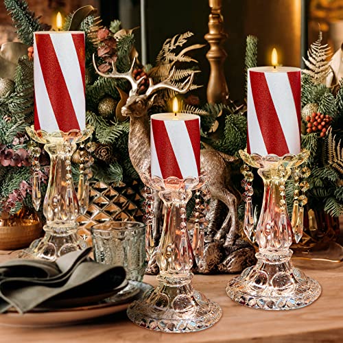 Velas de Navidad sin llama de cera real rojas con luz LED parpadeante 3D 3