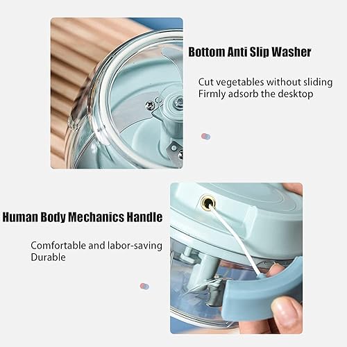 Miniatura 2 de Mini picadora manual de ajo, picadora portátil de mano, batidora, procesador de alimentos para verduras, frutos secos, chile, cebolla, carne picada