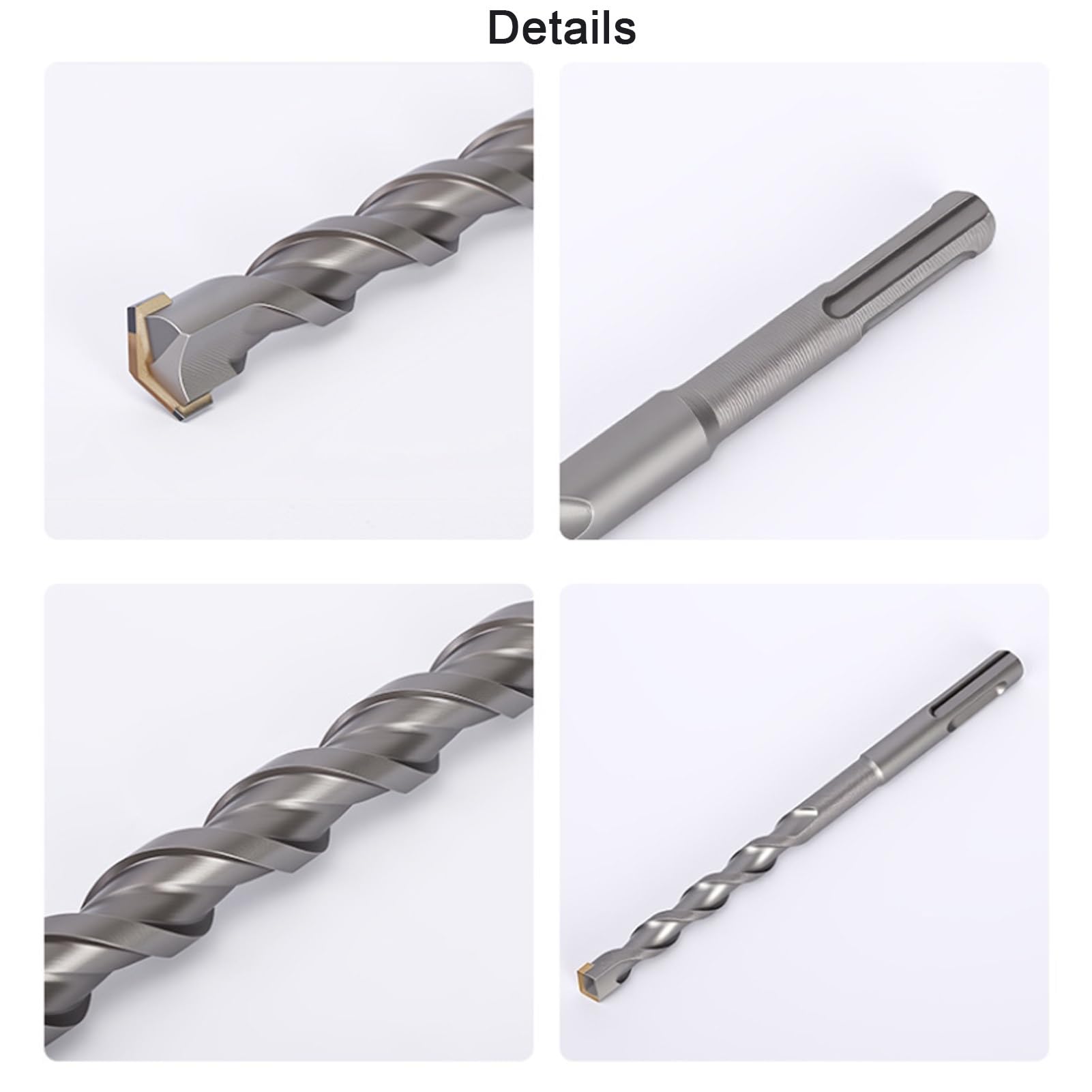 Punte da martello professionali SDS Plus lunghe da 10 pezzi, trapano per muratura con punta in carburo da 12 mm per calcestruzzo, pietra, calce, mattoni di sabbia(12x200mm)