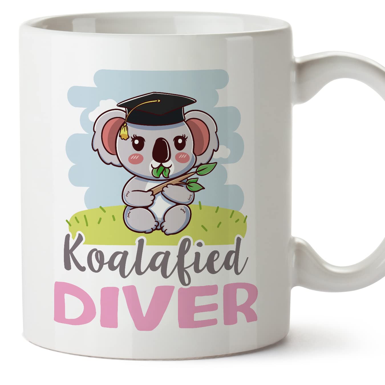 MUGFFINS Diver Woman Mug - in English - Koalafied - Funny Gift for Colleagues - Ceramic 11oz Mug