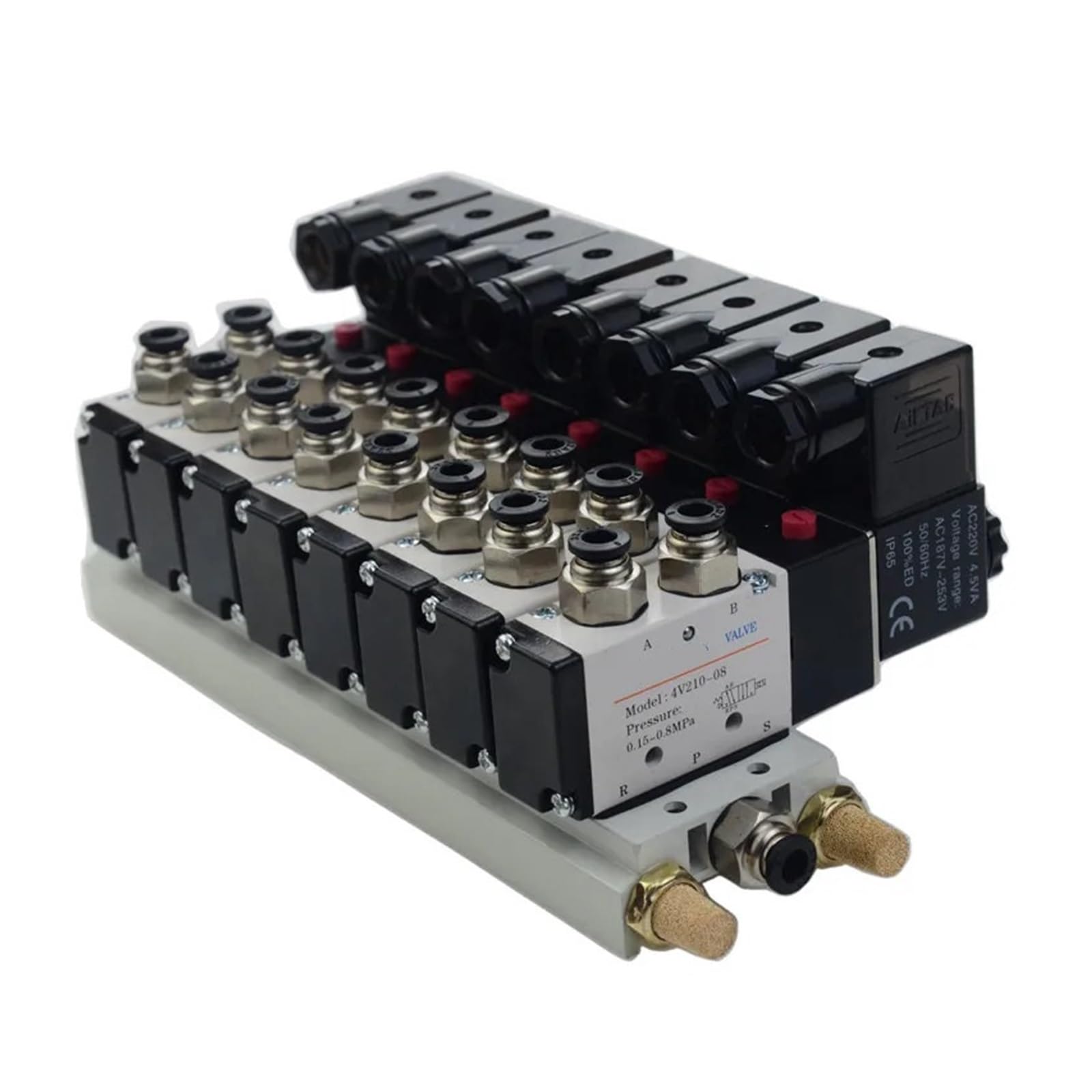 Électrovannes 4V210-08 bloc collecteur 10 stations pour éliminer les fuites pneumatiques