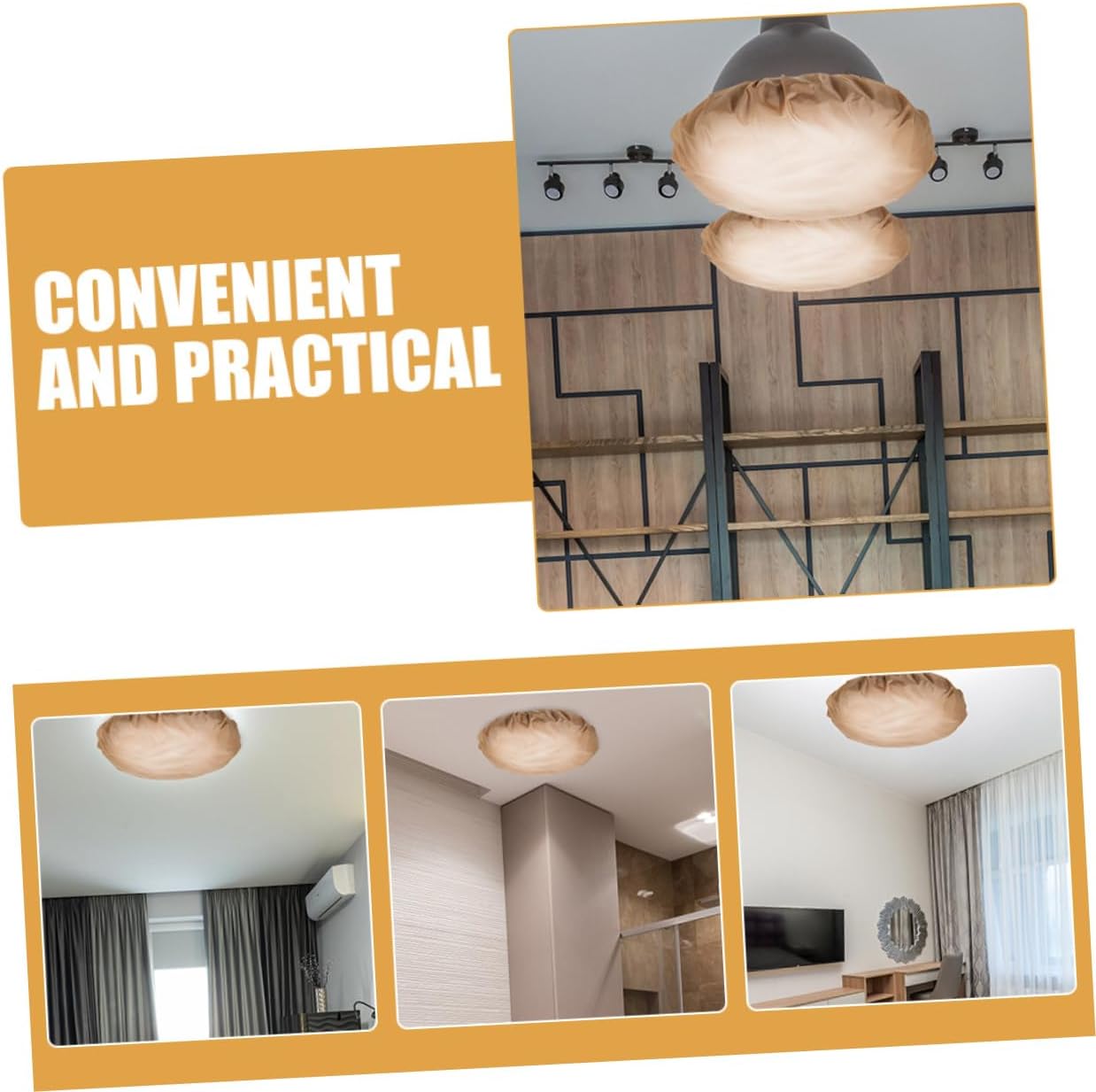 Glare Lamp Shade Diffuser Cover Brown Light Barrier for Pendant and Ceiling Lamps Softens Lighting for Comfortable Eye Protection Easy Installation with Fit