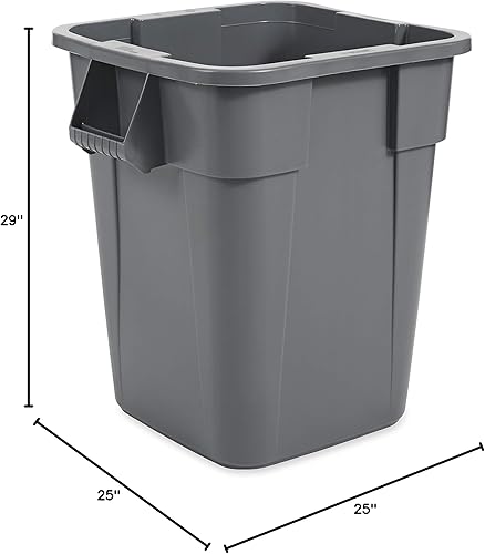 Miniatura 6 de Rubbermaid Commercial Products BRUTE - Contenedor cuadrado de almacenamiento sin tapa, 40 galones, color gris (FG353600GRAY)