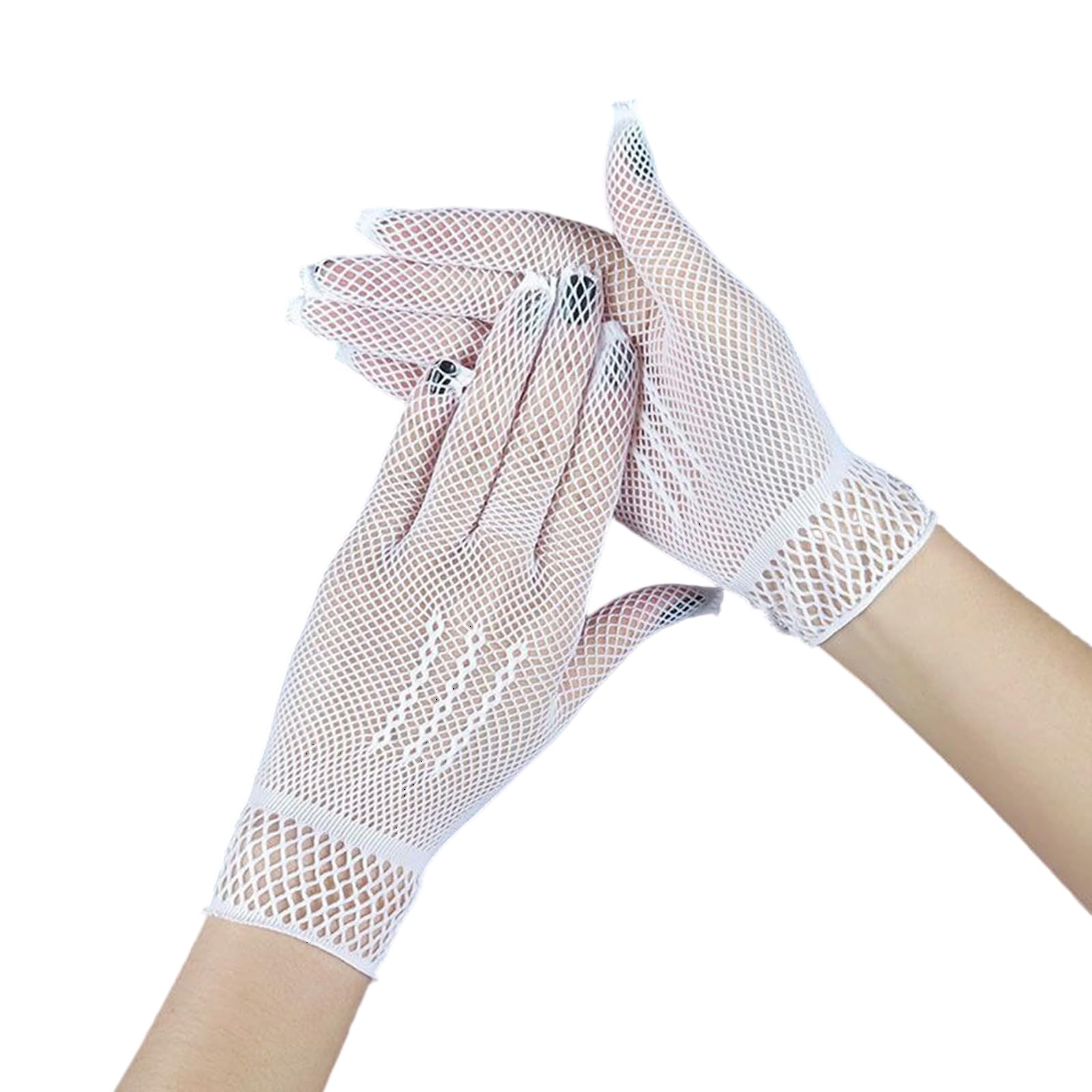 Maxtonser Elegant Stretchy Fish Net Gloves For Weddings Formal Event Elastic Short Gloves Breathable Comfortable Handwear for Party