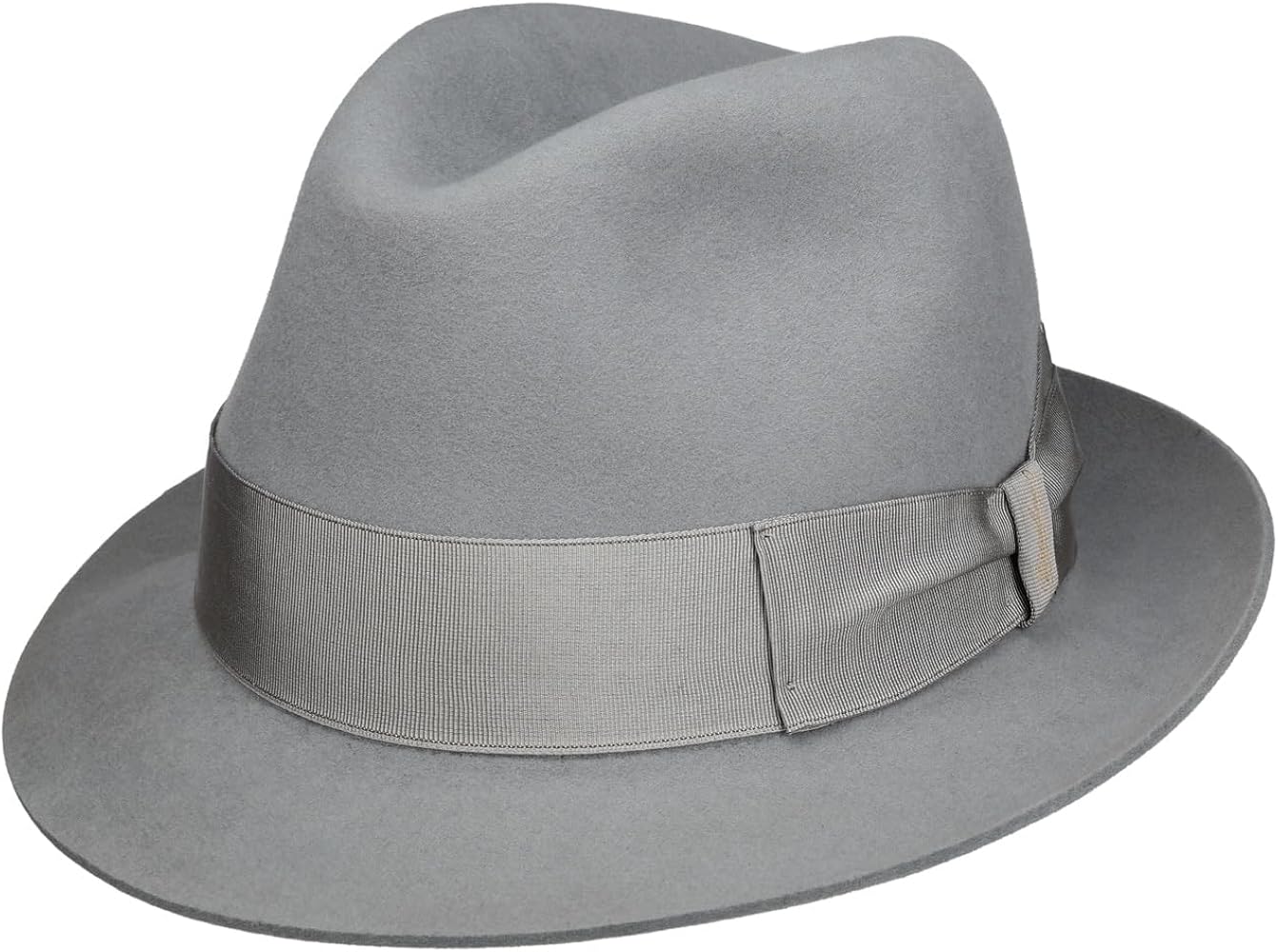 Borsalino Nilo Premium Trilby Fur Felt Hat Women/Men Light Grey 6