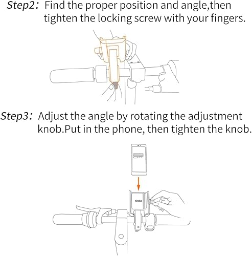 Miniatura 9 de Soporte de teléfono para Segway Ninebot MAX G30 F20 F30 F40 Scooter eléctrico, ajustable eMoped para manillar de bicicleta, soporte de teléfono de