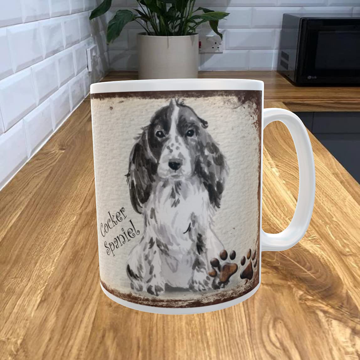Shawprint Limited White Cocker Spaniel Black & 11Oz Coffee Mug My Dog's Bedtime Prayer Theme 25Drmug