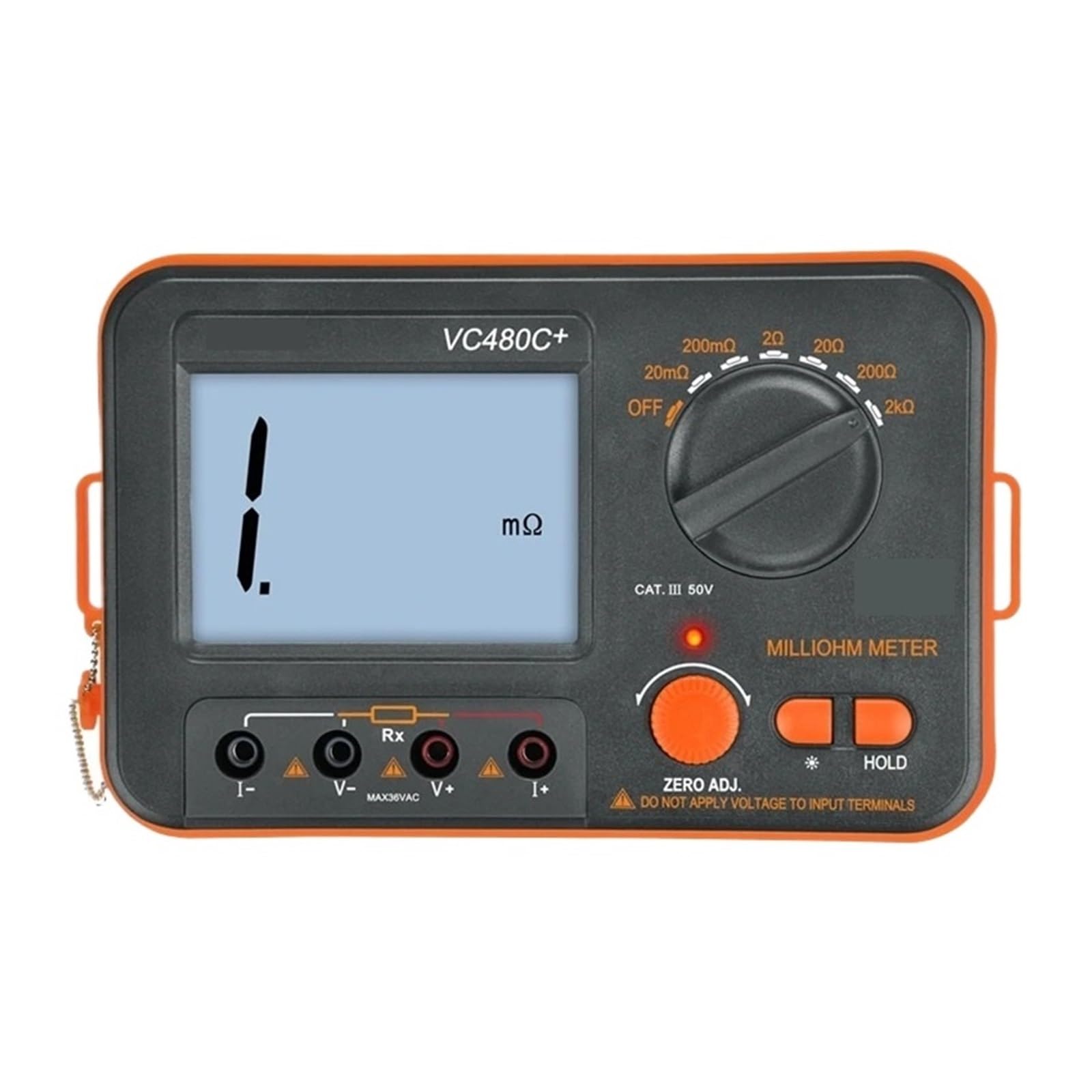 Medidor Digital De Miliohmios VC480C+ LCD Retroiluminado Prueba De 4 Cables Multímetro De Baja Resistencia Medidor De Precisión De 6 Rangos