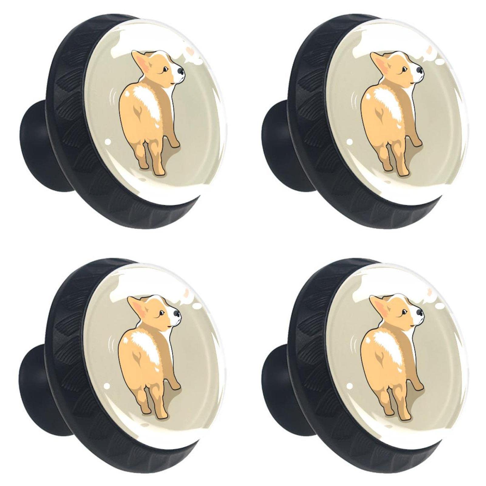 Boutons de tiroir en cristal Corgi pour réparer un meuble usé avec style et élégance