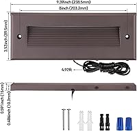 Vista 6 de LEONLITE 5W/4W/3W Dimmable 5CCT Low Voltage LED Step Lights Outdoor, 9 Inch Exterior Step Lighting, 12-24V AC/DC Landscape Stair Riser Light, UL