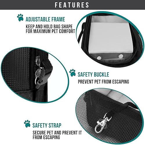 Miniatura 5 de PetAmi Transportador de bolsos para perros aprobado por aerolíneas transportador de mascotas de lado suave para perros pequeños gatos cachorros