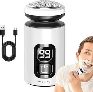 Mini Electric Shaver, LED Face Waterproof Razor, 3.15x1.57in Wet & Dry USB Rechargeable, Perfect for Travel, Beard Care, Hair Removal, Body Trimming, Compact and Convenient Design
