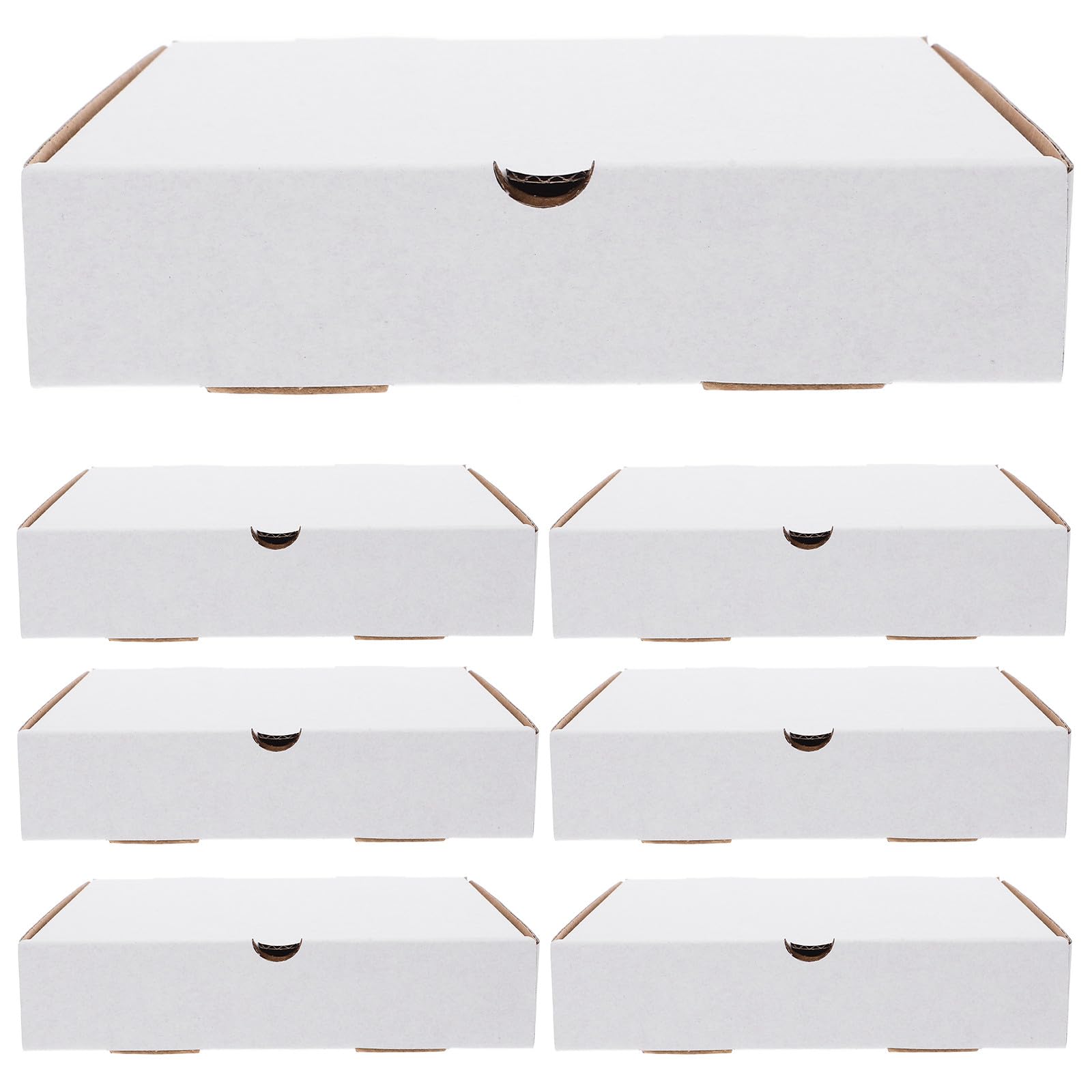 Scatole per Pizza in Carta Kraft Bianca 30 Pezzi 6 Pollici, Scatole da Asporto Riutilizzabili in Cartone Ondulato Resistente, Confezione per Alimenti Freschi, per Forno e Consegna
