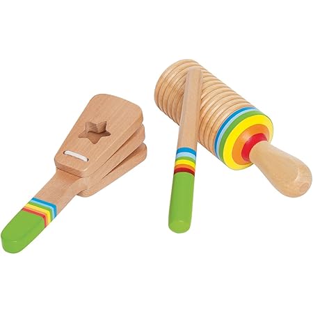 Hape E0301 Instruments De Musique En Bois Premier Age Set Rhythmique Amazon Fr Jeux Et Jouets