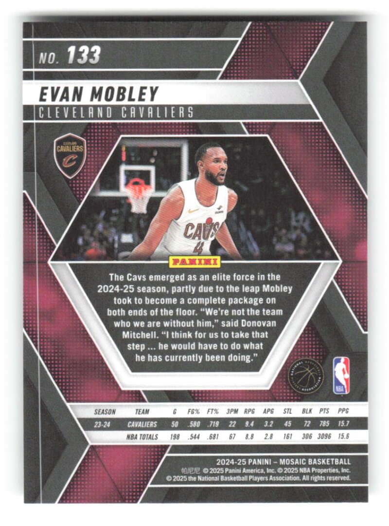 Amazon.com: 2024-25 Panini Mosaic #133 Evan Mobley Cleveland 