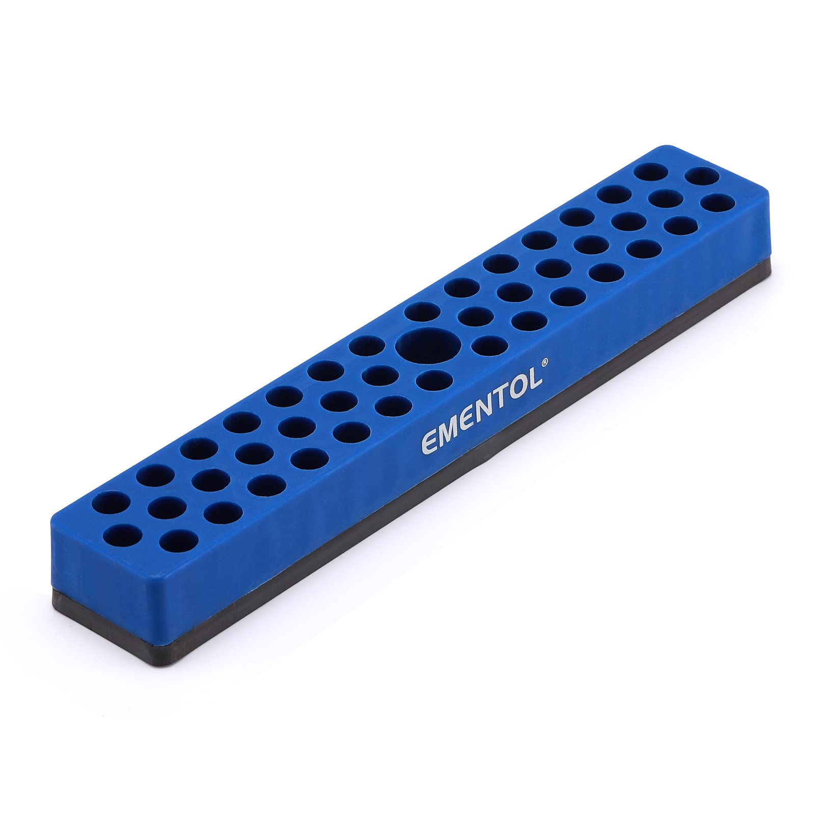 EMENTOL 1/4" Magnetic Bits Holder - Blue, 43PCS Hole, Bit Organizer with Strong Magnetic, Magnetic Bits Organizer