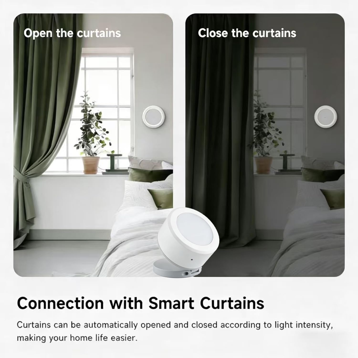 Haozee ZigBee Lichtsensor, ZigBee-Beleuchtungsstärkesensor | 0–157.000 Lux,CR2450-Batterie , Mini-Größe 33 × 33 × 20 mm, kompatibel mit Home Assistant Zigbee2mqtt