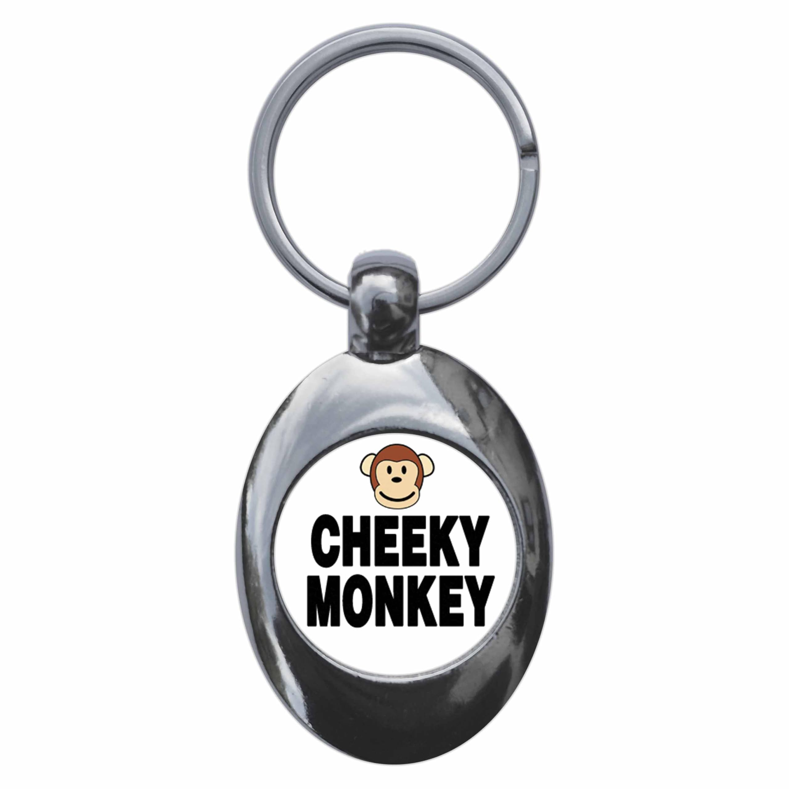 Ozorath Cheeky Monkey Keyring Keychain Key Ring Chain With Trolley Coin