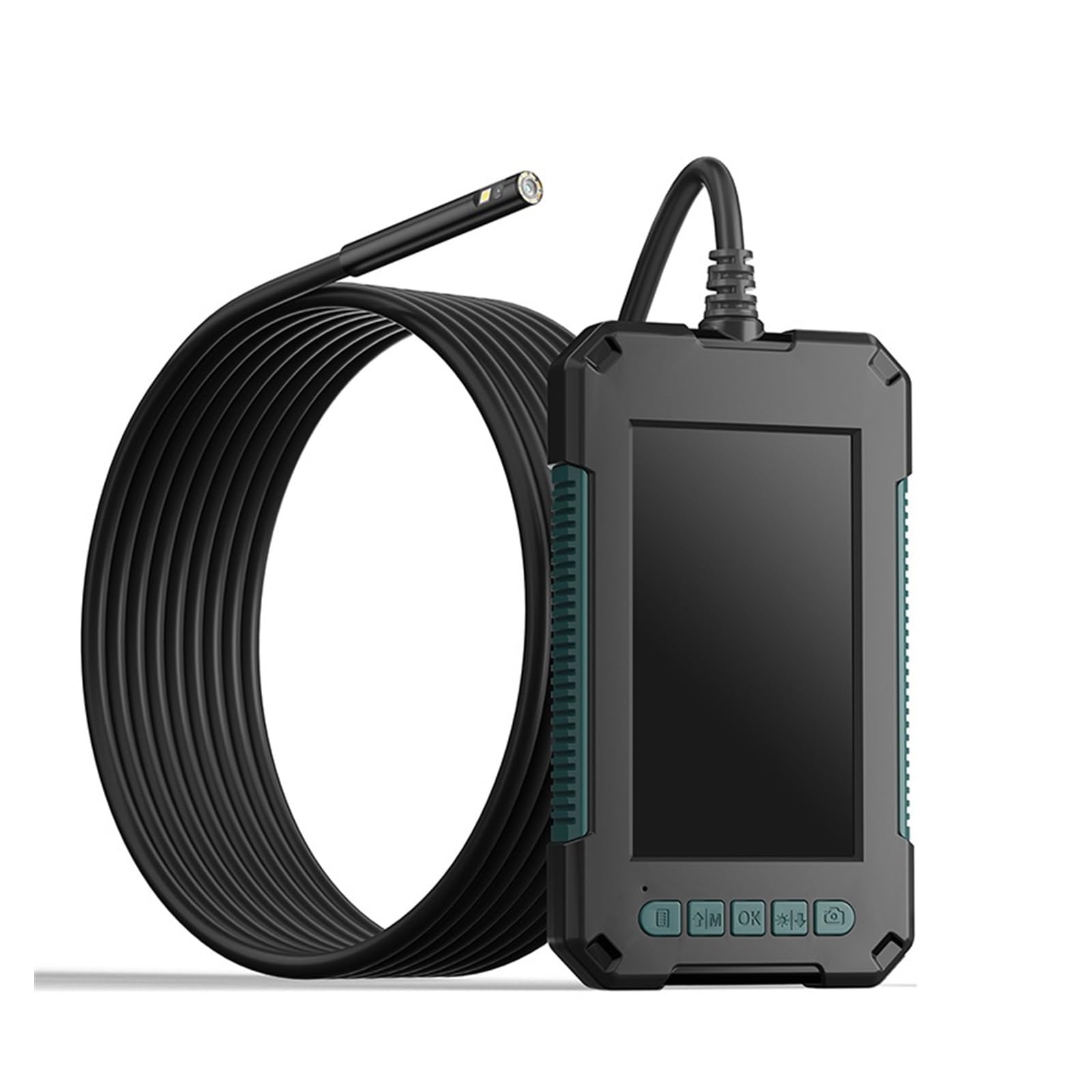 Sewer Camera, Endoscope Camera HD1080P 4.3'' Screen Industrial Inspection Borescope for Car Engine IP68Waterproof LED Single Dual(5m,5.5MM Dual Rigid)