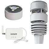 Estación meteorológica ECOWITT GW3001, estación meteorológica inalámbrica para jardín 7 en 1 con sensor exterior WS90 y pasarela doméstica 3 en 1 WiFi/cableada GW3000 con puerto para tarjeta SD 868 GW3001: WS90 + puerta de enlace GW3000.