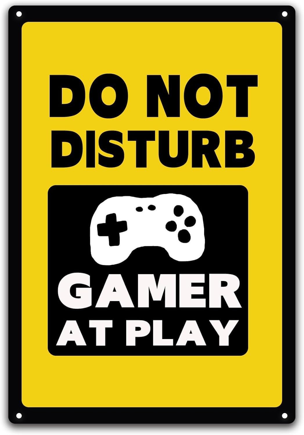 SMAZDFXX DoDisturb Gamer At Work Retro Metal Tin Sign Game Room Decor Vintage Plaque Poster Wall Art for Bathroom Restroom Decor Home Coffee Restaurant Bar Sign 12"x16"