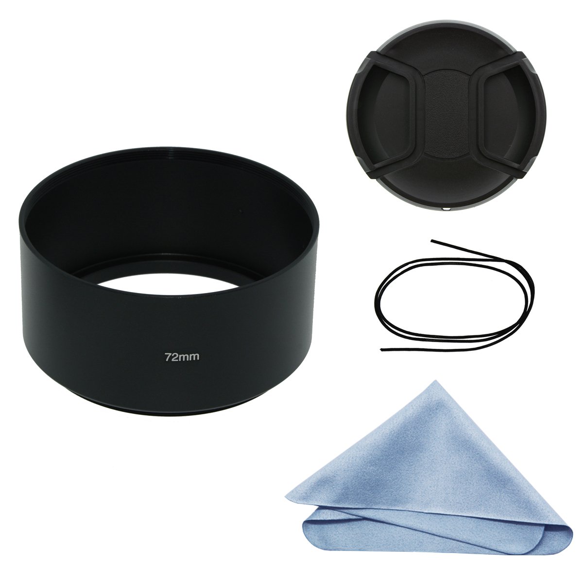 SIOTI 72mm Lens Hood, Oxidation Matte Anti Reflective Treatment, Aluminum Alloy, with 1 * 77mm Lens Cap, Compatible with Sony/Canon/Nikon/Fuji etc >